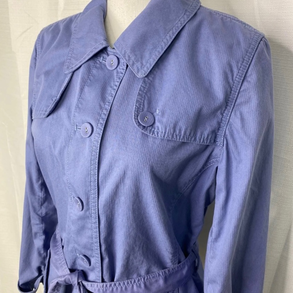 J JILL PERIWINKLE SHORT TRENCH JACKET
